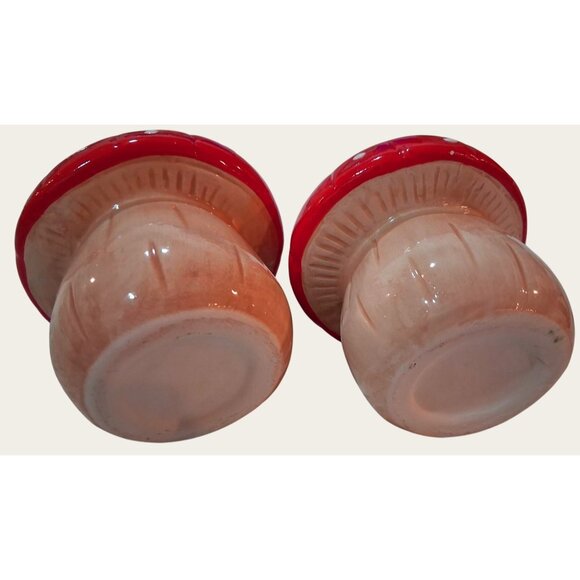 Ceramic Mushroom Planters 4"x4" Red/White/Tan Decor New - Picture 4 of 5